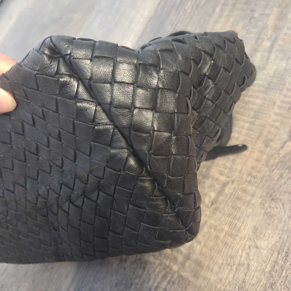 BOTTEGA VENETA Intrecciato Tote Bag Medium Bella Garda Nappa Leather Black Woven - Picture 8 of 16